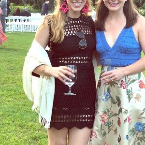 Cutout crochet cocktail dress